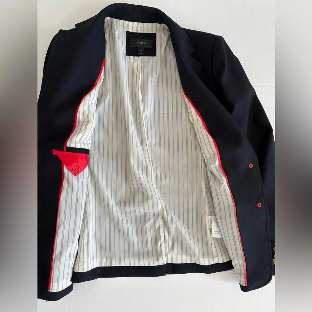 J. Crew Navy Blazer with Gold Buttons - Picture 3 of 4